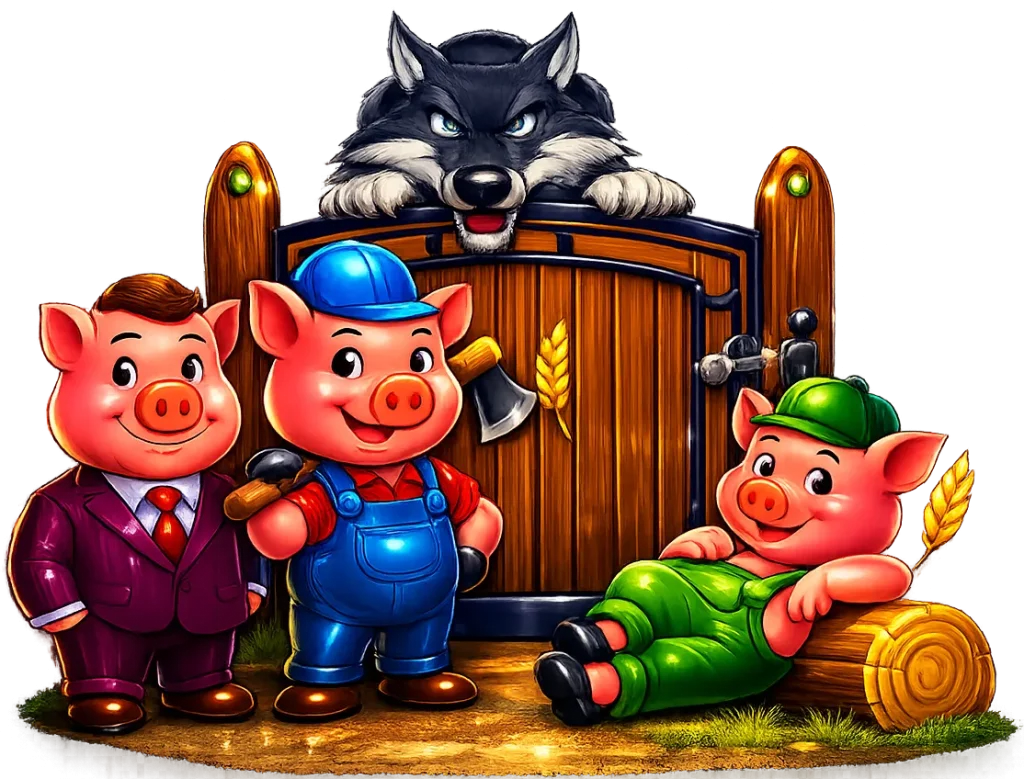 Three piggy and wolf